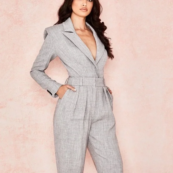 NWT House of CB Brisa grey suiting jacket bodysuit - Picture 3 of 8
